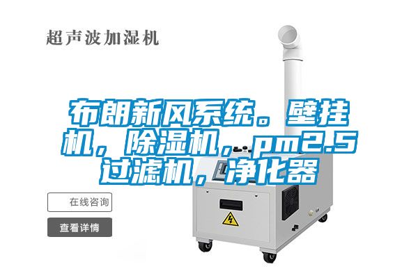 布朗新風(fēng)系統(tǒng)。壁掛機(jī)，除濕機(jī)，pm2.5過濾機(jī)，凈化器